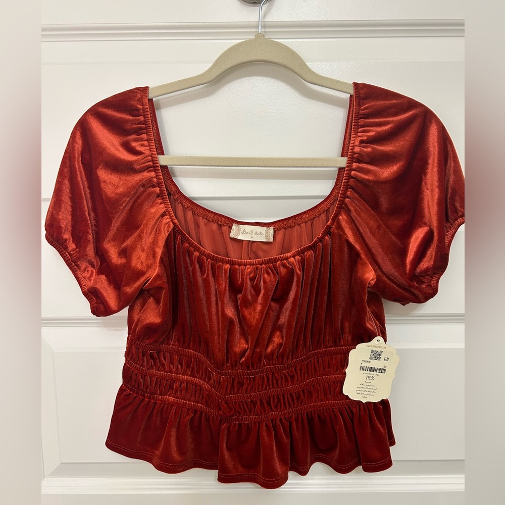 Altard state brand new with tags. Burnt orange velvet top